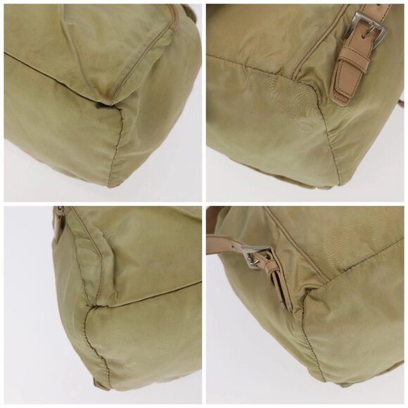 PRADA Backpack Nylon Khaki Silver Auth 98100 - Picture 16 of 16